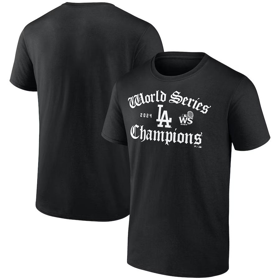 Men Los Angeles Dodgers 2024 MLB World Series Champions black T shirts style 4